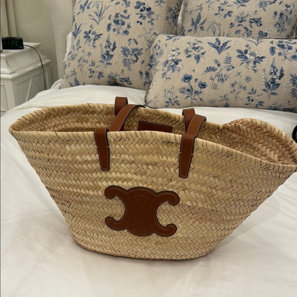 Celine Brown Woven Tote Bag